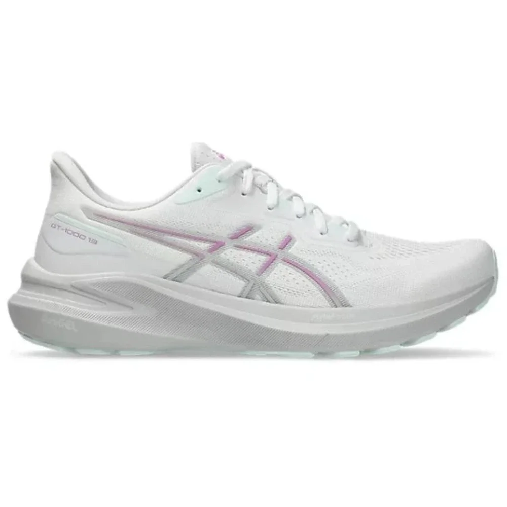 Womens Sz 11-ASICS GT-1000 13 Running Shoes Athletic Casual White/Lavender Glow